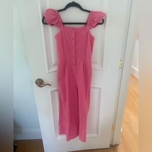 🌺 Pink Cotton Ruffle Strap Jumpsuit – Nordstrom Brand – Girls Size 10/12 - L